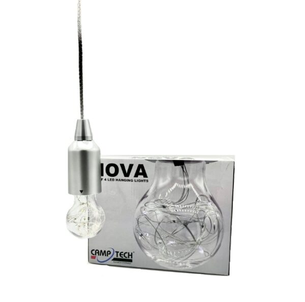 Set of 4 LED hanging lights Silver