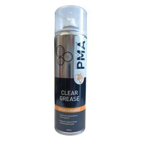 6x PMA Clear Spray Grease 500ml Water Resistant Aerosol Lubricant PTFE Chain etc