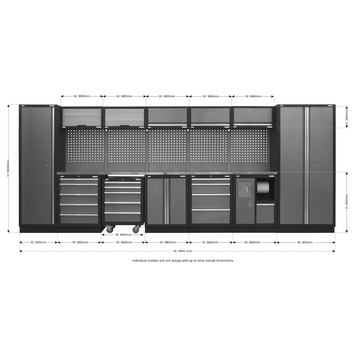Superline Pro Superline PRO Storage System with Stainless Worktop 4.9m