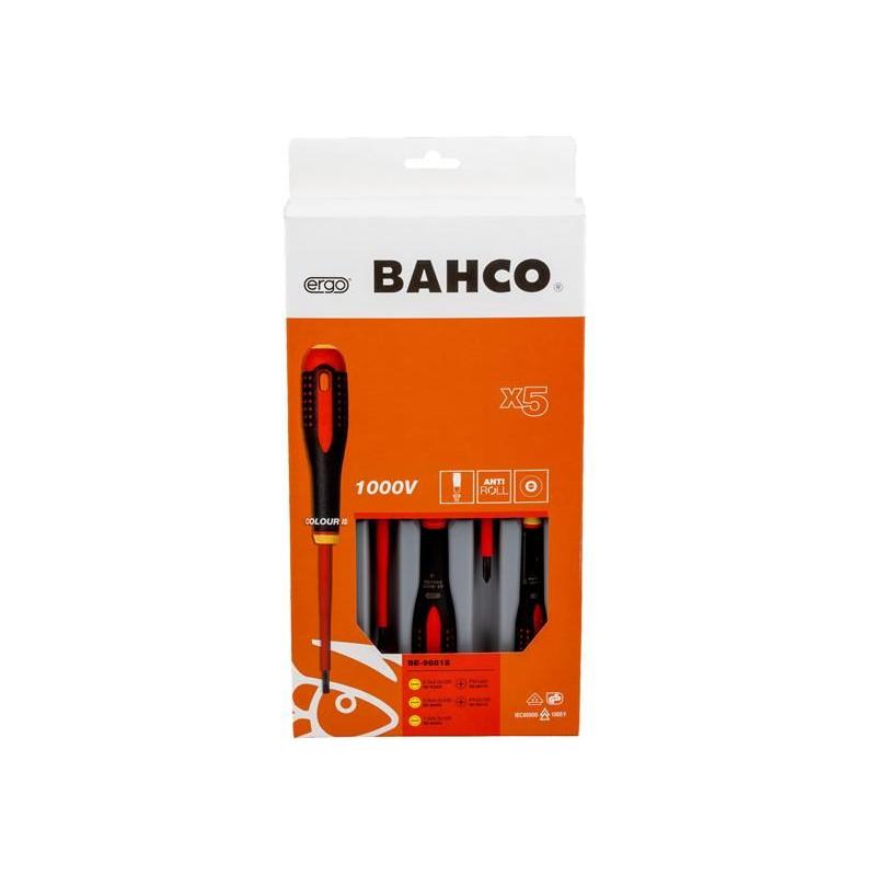 Bahco BE-9881S ERGO™ VDE Insulated Screwdriver Set, 5 Piece