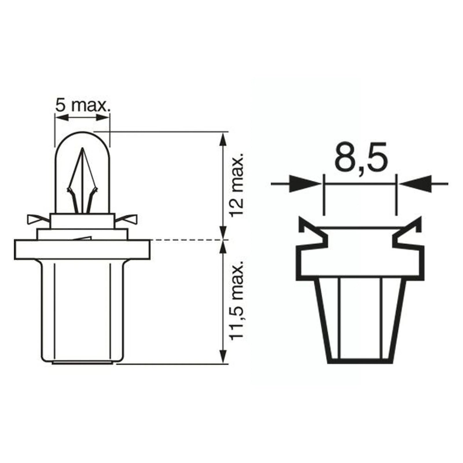 Bosch Car Light Bulb B8.5d 24V 1,2W 1 987 302 874