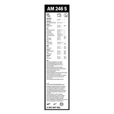 Bosch Aerotwin Wiper Blade Set 650mm + 380mm — AM246S fits Abarth Grande Punto