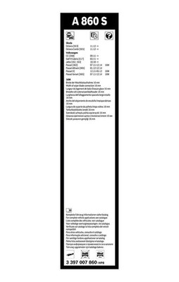 Bosch Aerotwin Wiper Blade Set 600mm + 475mm — A860S fits Audi Q2 2016-2021