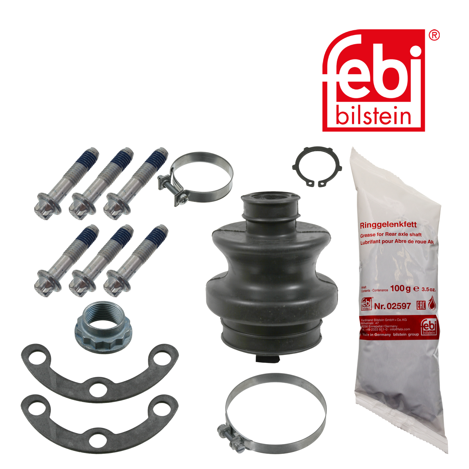 Febi Drive Shaft Bellow Kit transmission sided Rubber 02590