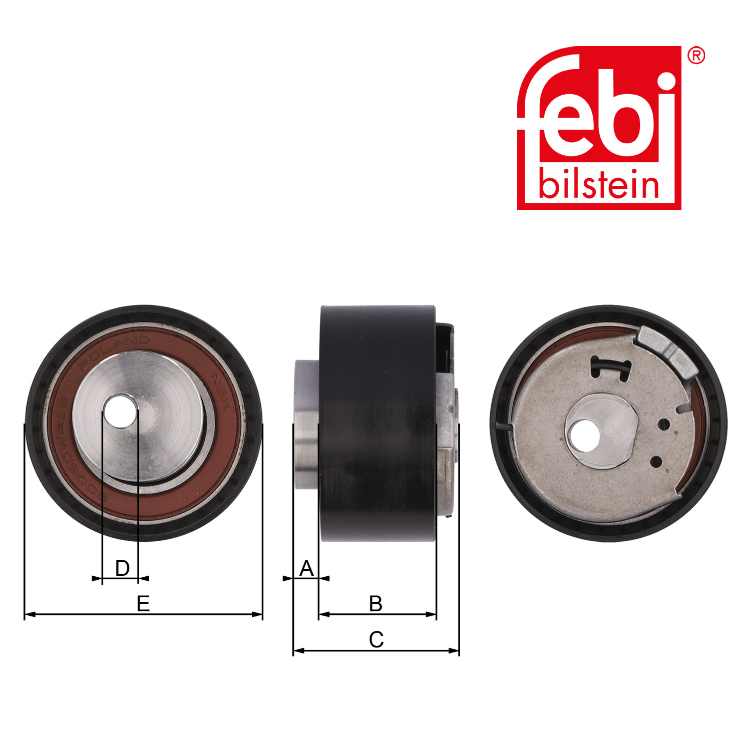 Febi Timing Belt Tensioner Pulley OD ID Wide 17769
