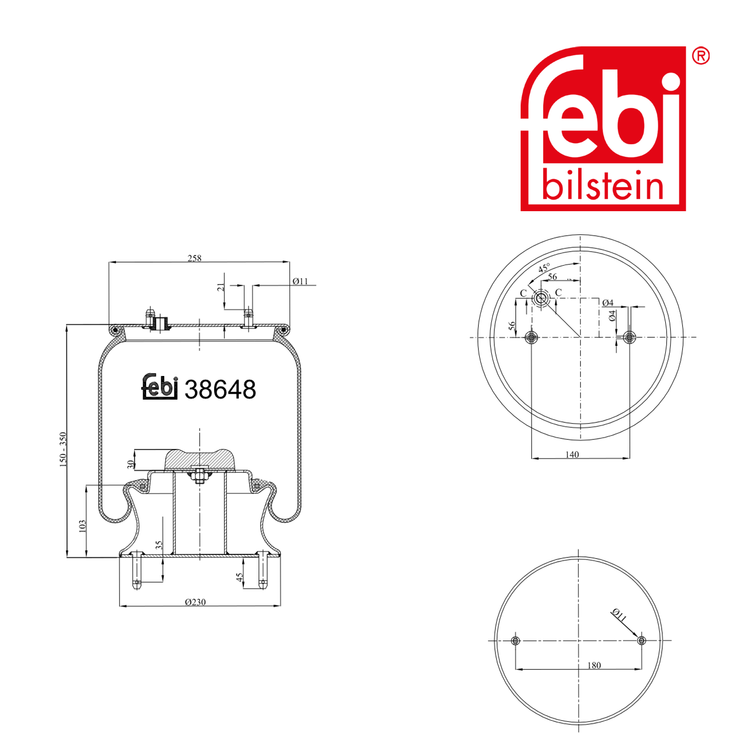 Febi Air Suspension Bellow Front Right 38648