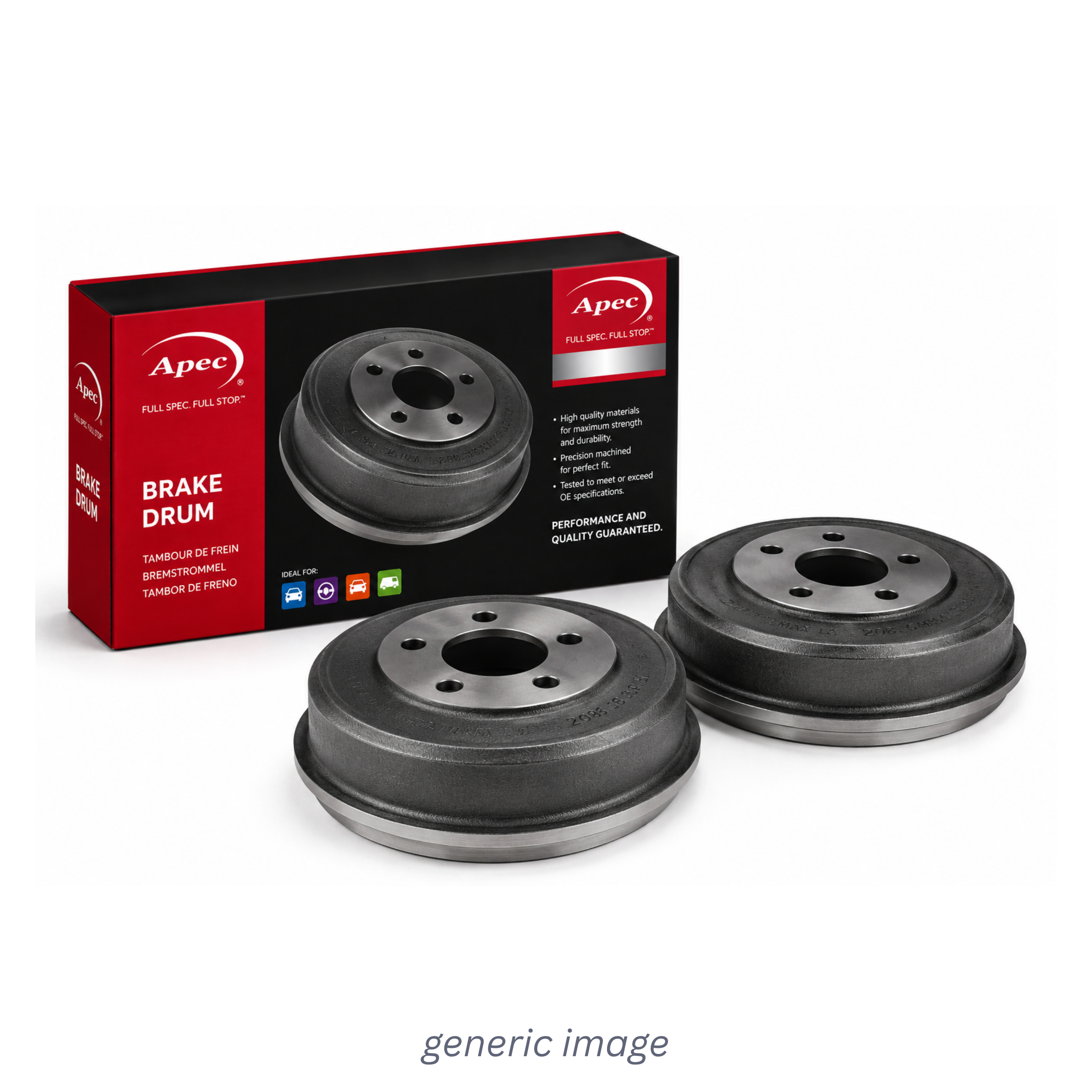 Apec 2 x Brake Drums fits Suzuki Grand Vitara II 2005-2015 1.6 1.9 2.0