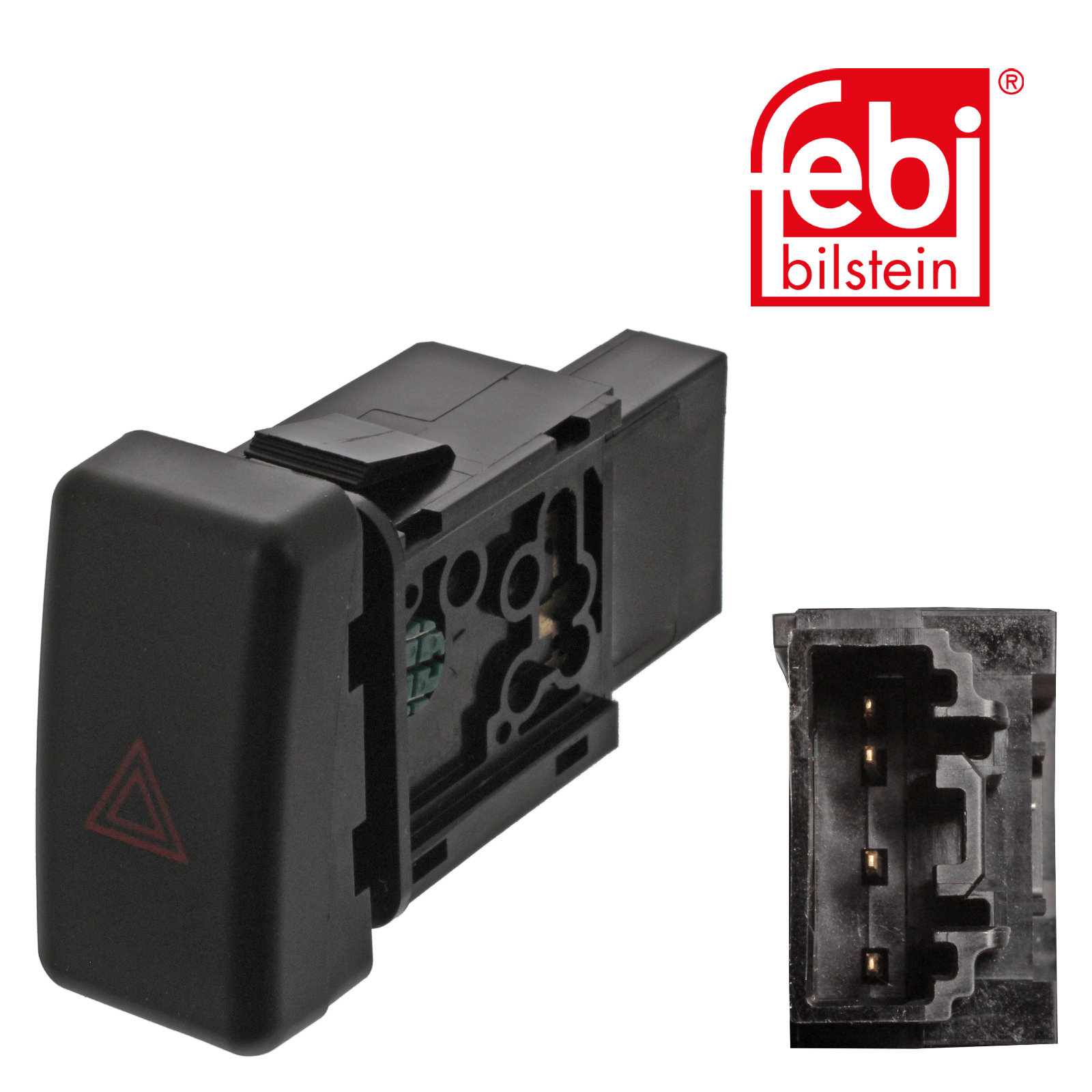 Febi Hazard Warning Light Switch Dashboard 4 Connectors Plastic 45361