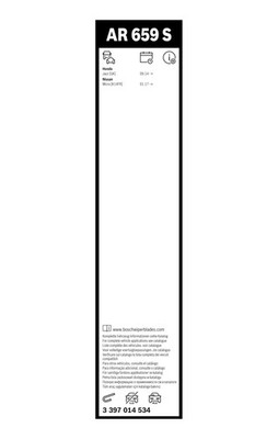 Bosch Aerotwin Front Wiper Blade Set 650mm + 360mm — AR659S fits Honda Jazz IV