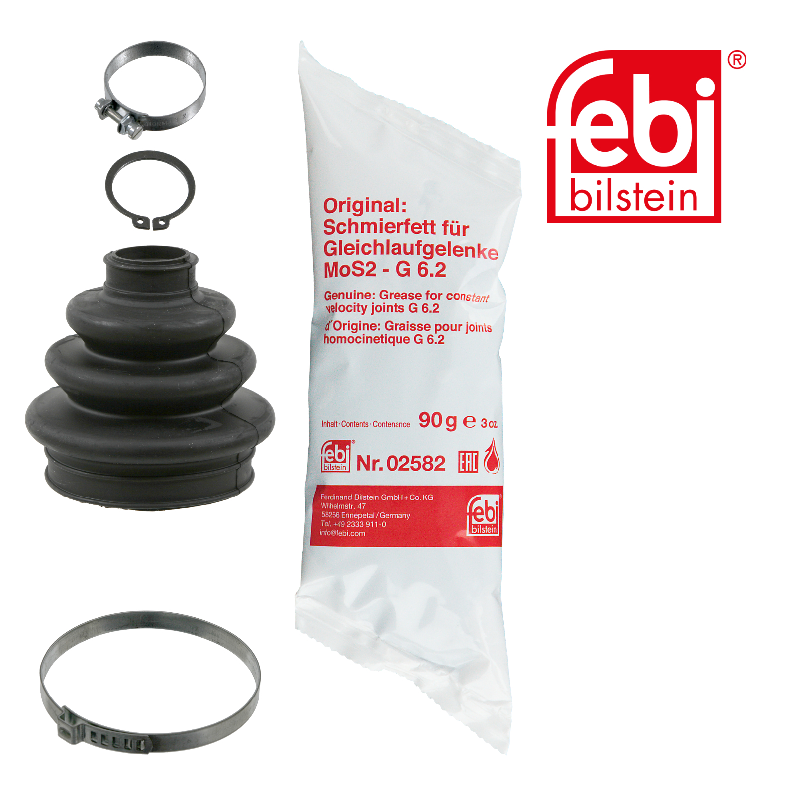 Febi Drive Shaft Bellow Kit Rear Rubber 08061