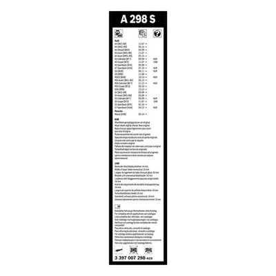 Bosch Aerotwin Wiper Blade Set 600mm + 500mm — A298S fits Audi A4 Allroad B8