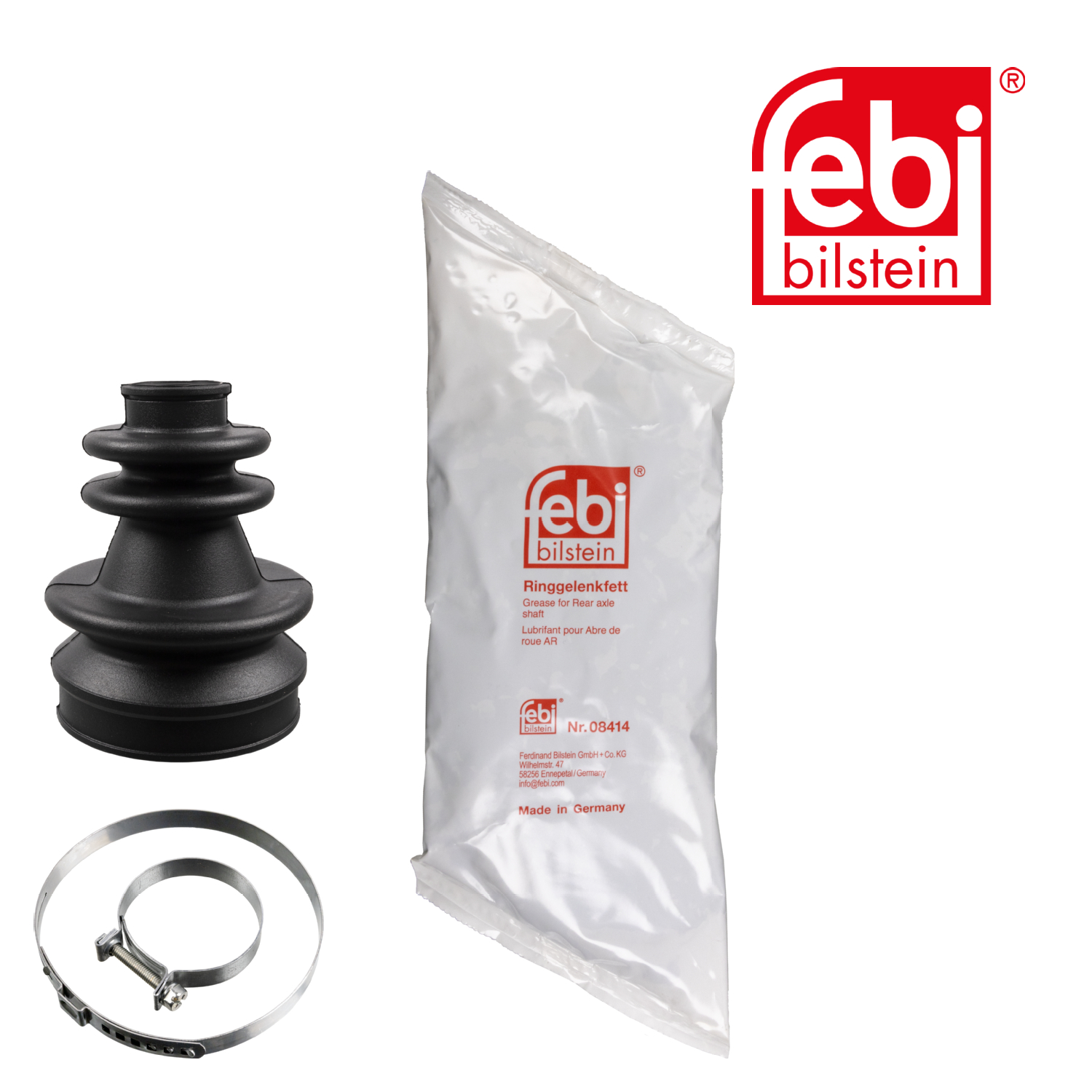 Febi Drive Shaft Bellow Kit transmission sided Rubber 12416