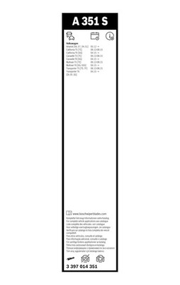 Bosch Aerotwin Wiper Blade Set 600mm + 600mm — A351S fits VW Amarok 2010-2022
