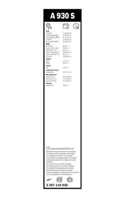 Bosch Aerotwin Wiper Blade Set 600mm + 475mm — A930S fits Alpina B3 2007-2017
