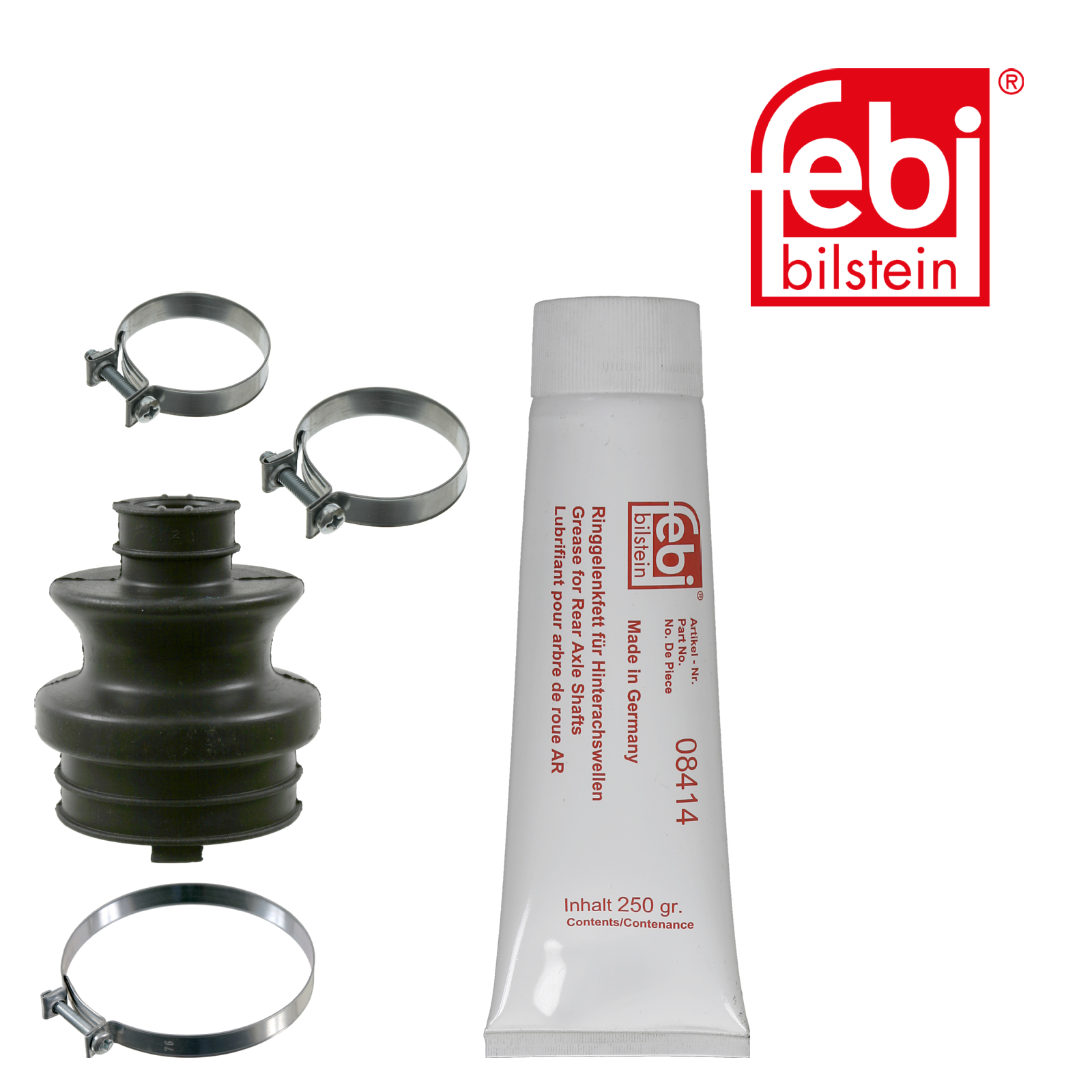 Febi Drive Shaft Bellow Kit transmission sided Rubber 08413