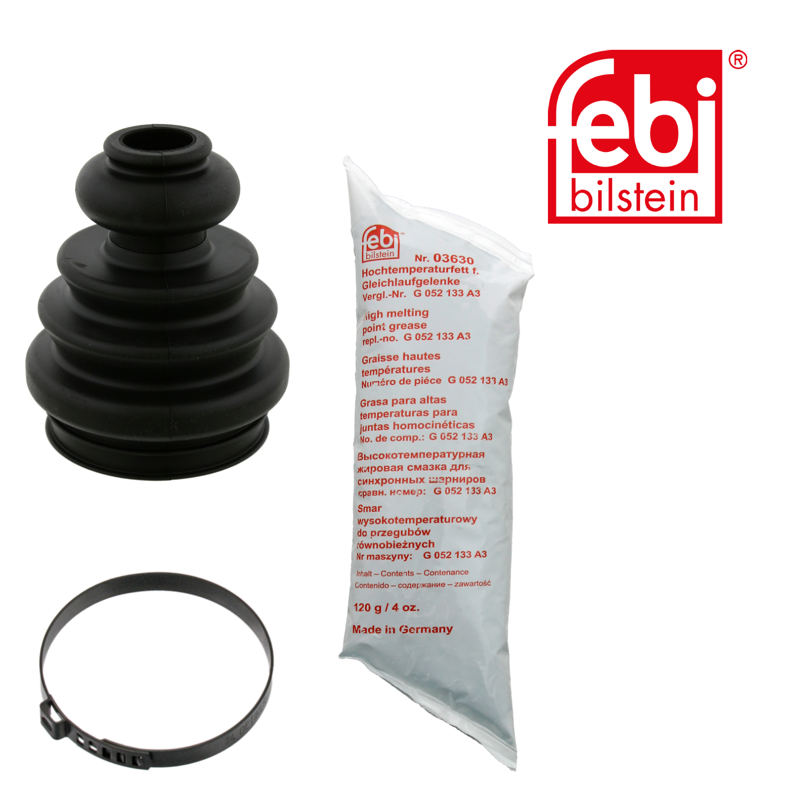 Febi Drive Shaft Bellow Kit Front Rubber 38345