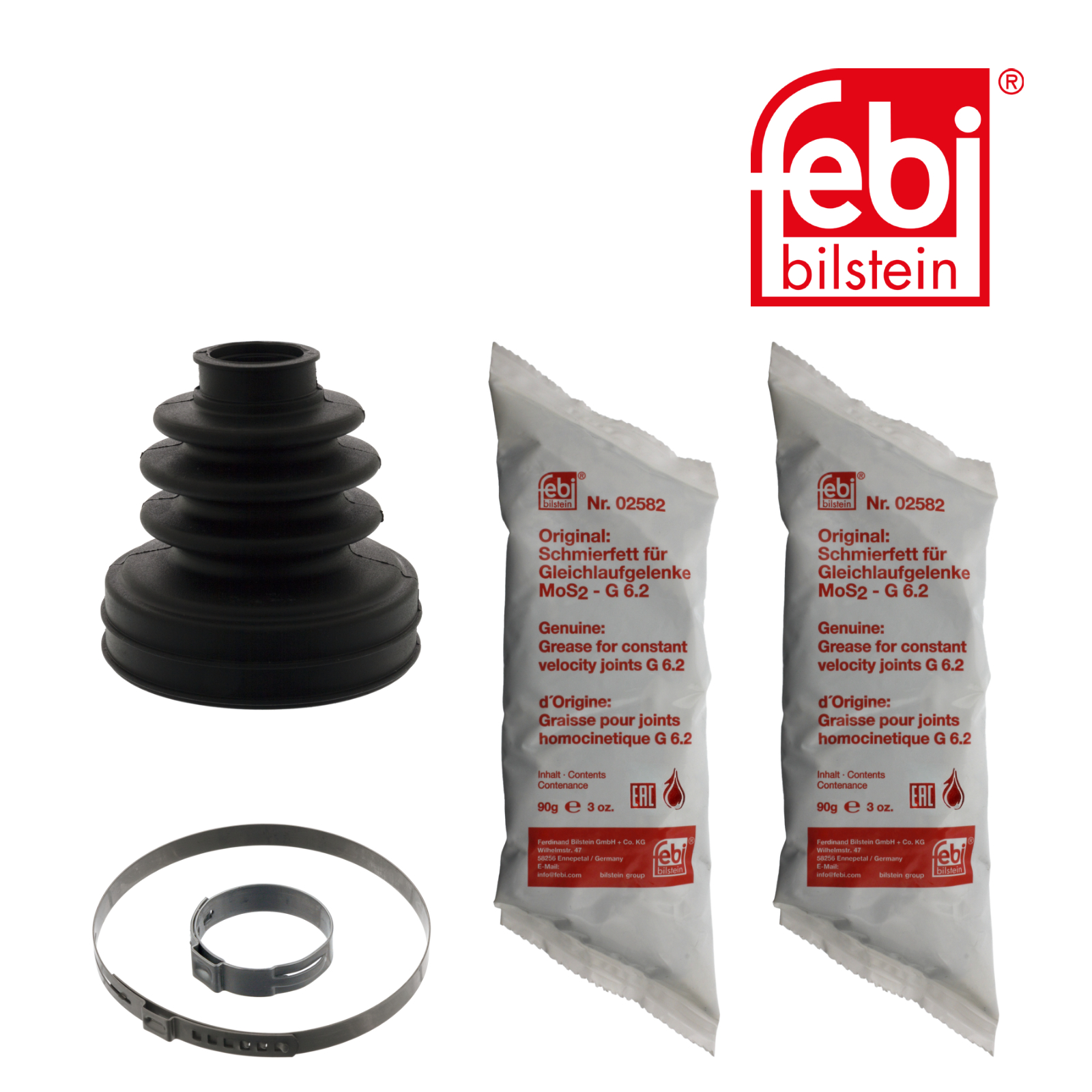 Febi Drive Shaft Bellow Kit Front Rubber 100214