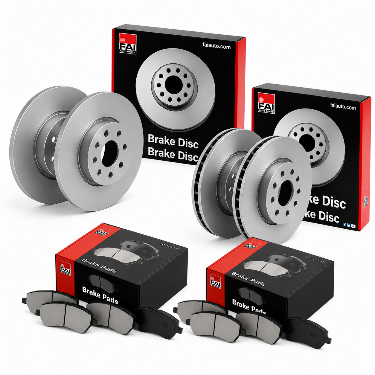 FAI Front & Rear Brake Discs & Pads fits Renault Megane III 2008-2015 2.0