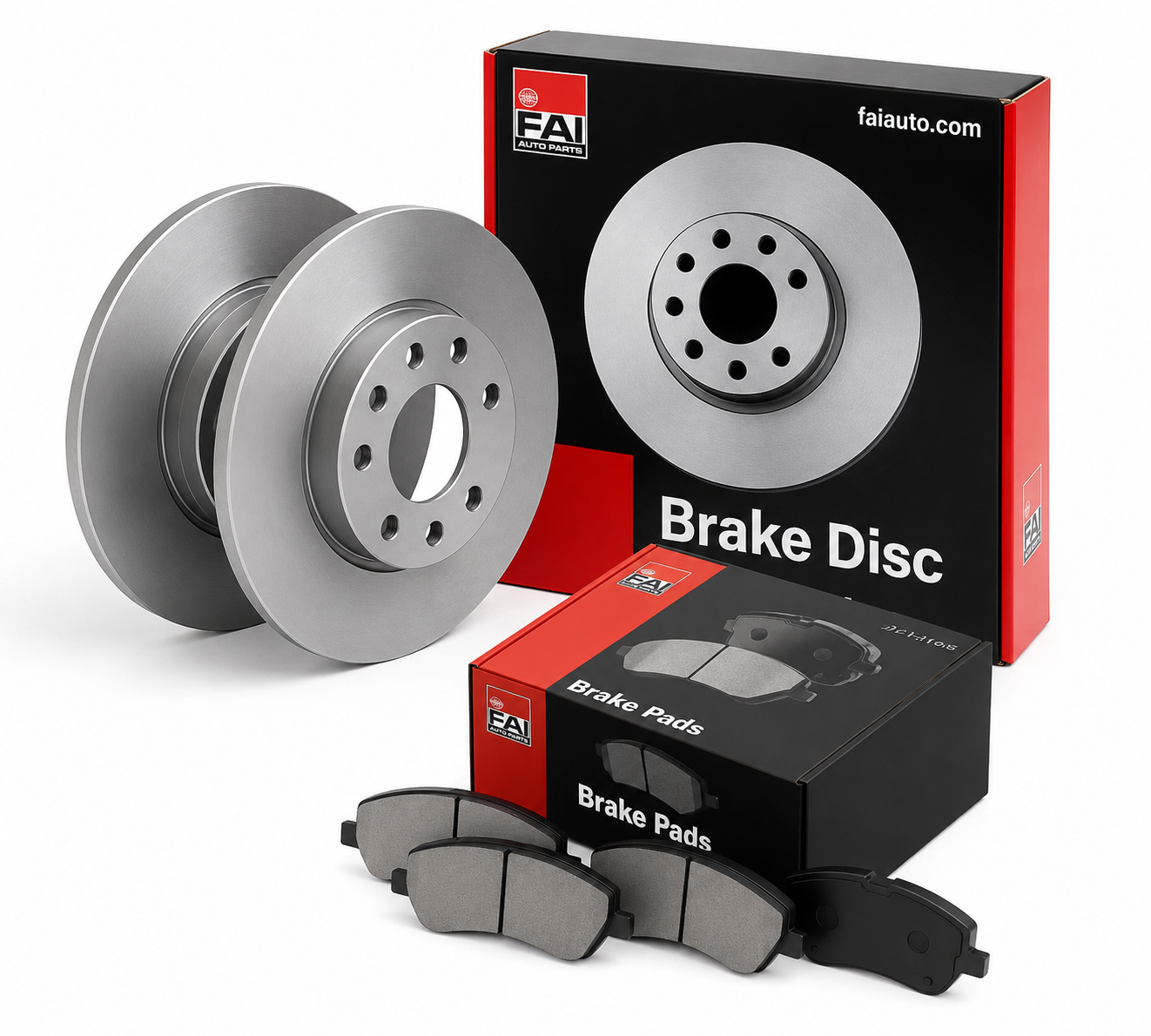 FAI Rear Brake Solid Discs & Pads fits Suzuki Swift III 2010-2017 1.2