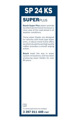 Bosch Conventional Wiper Blade 600mm — SP24KS fits Iveco Daily III 1999-2007 2.8