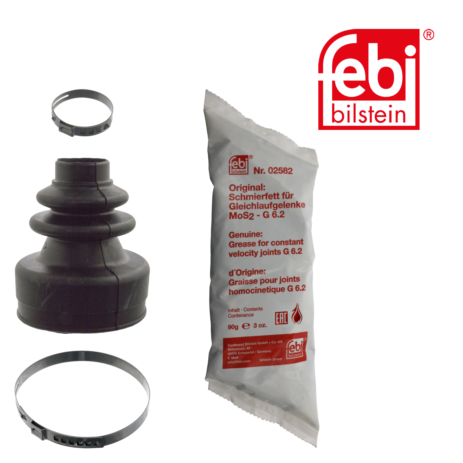 Febi Drive Shaft Bellow Kit transmission sided Rubber 14906
