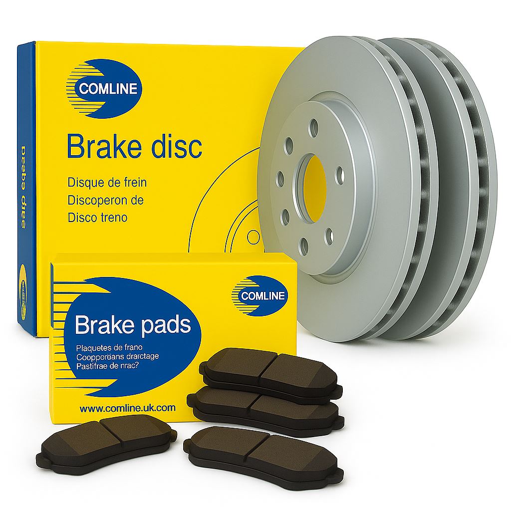 Comline Front Brake Discs & Pads fits Fiat Multipla 1999-2010 1.6 1.9