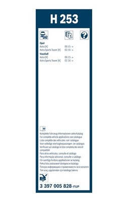 Bosch Conventional Wiper Blade 250mm — H253 fits Kg Mobility Korando 2023 on 1.5