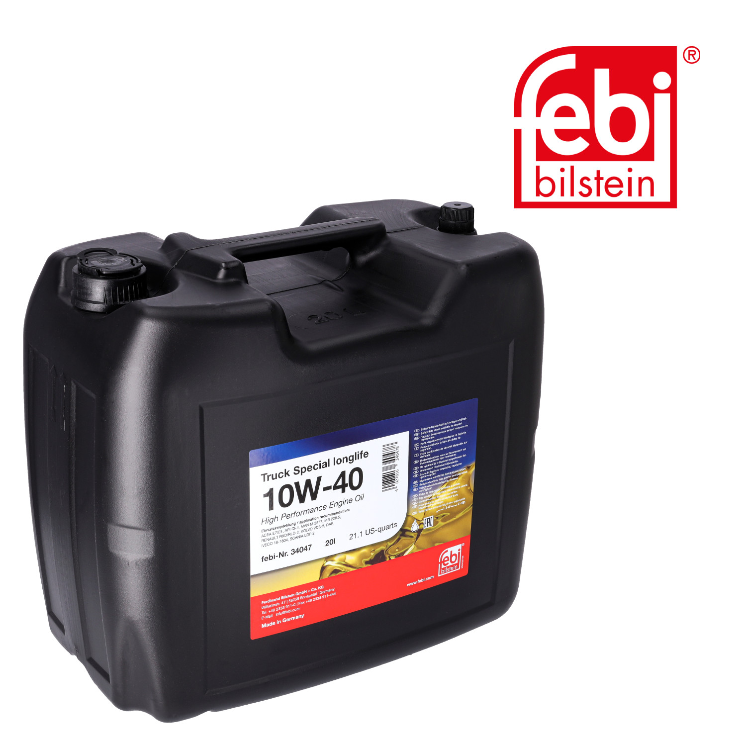 Febi Engine Oil 20L E7 CI-4 10W-40 34047