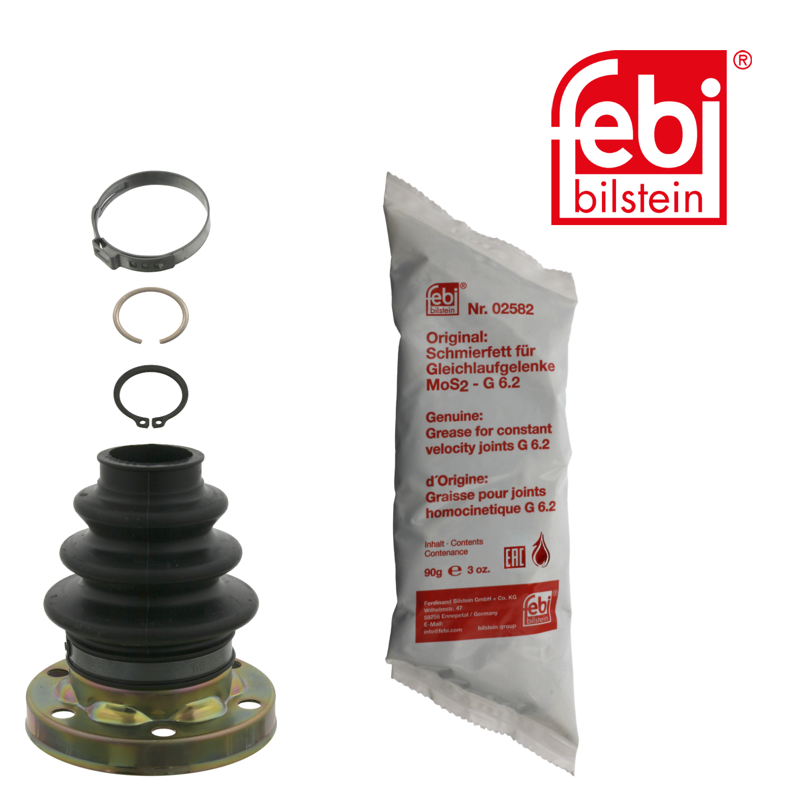 Febi Drive Shaft Bellow Kit transmission sided Rubber 26945