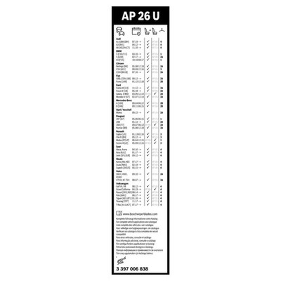 Bosch Aerotwin Wiper Blade 650mm — AP26U fits Abarth Grande Punto 2007-2010 1.4