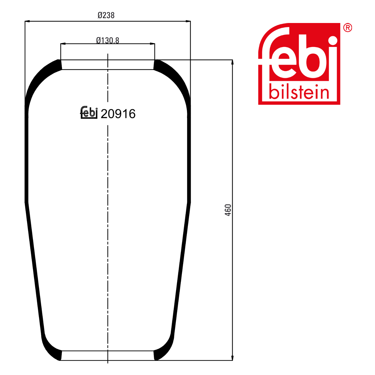 Febi Air Suspension Bellow 131mm 20916