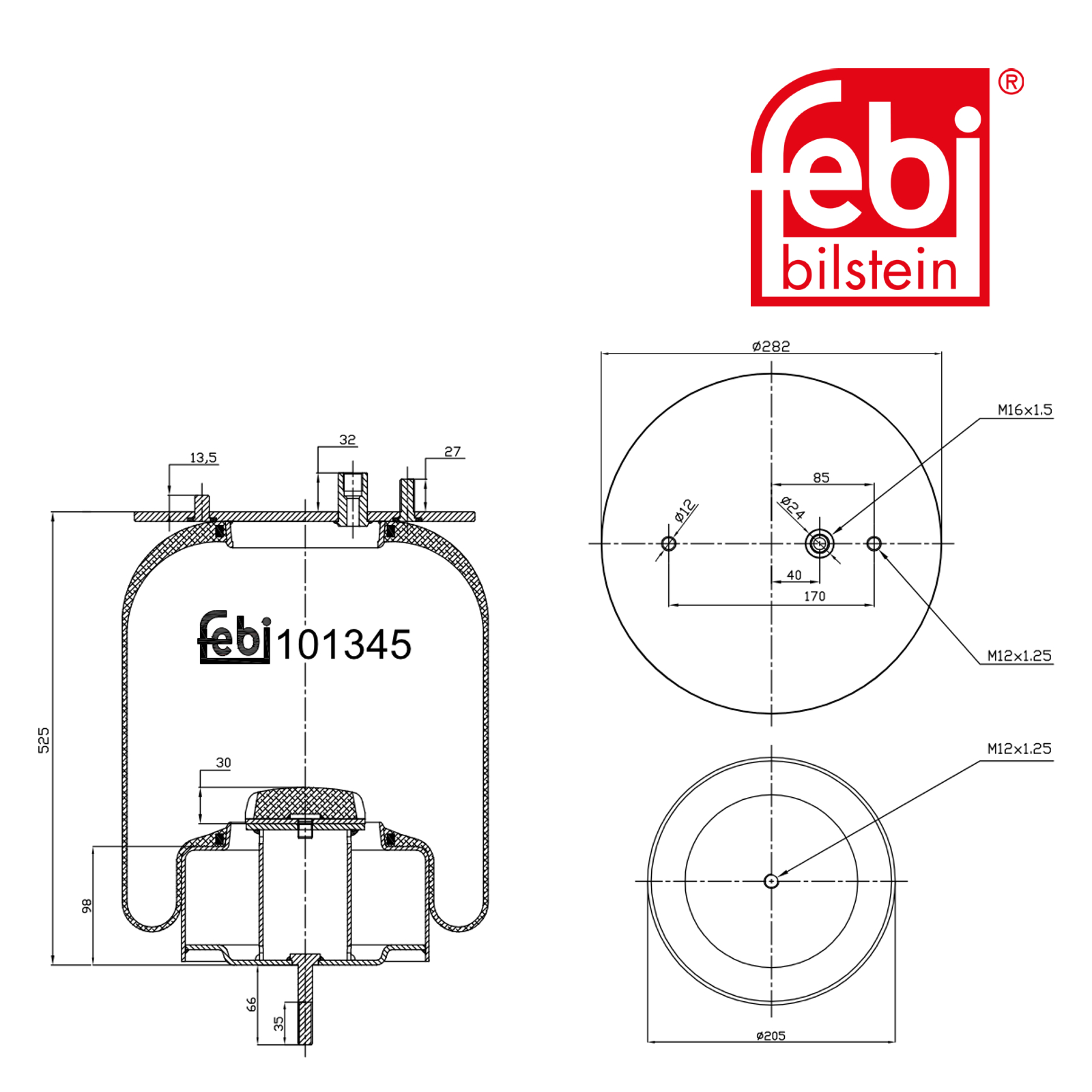 Febi Air Suspension Bellow Front Right 101345