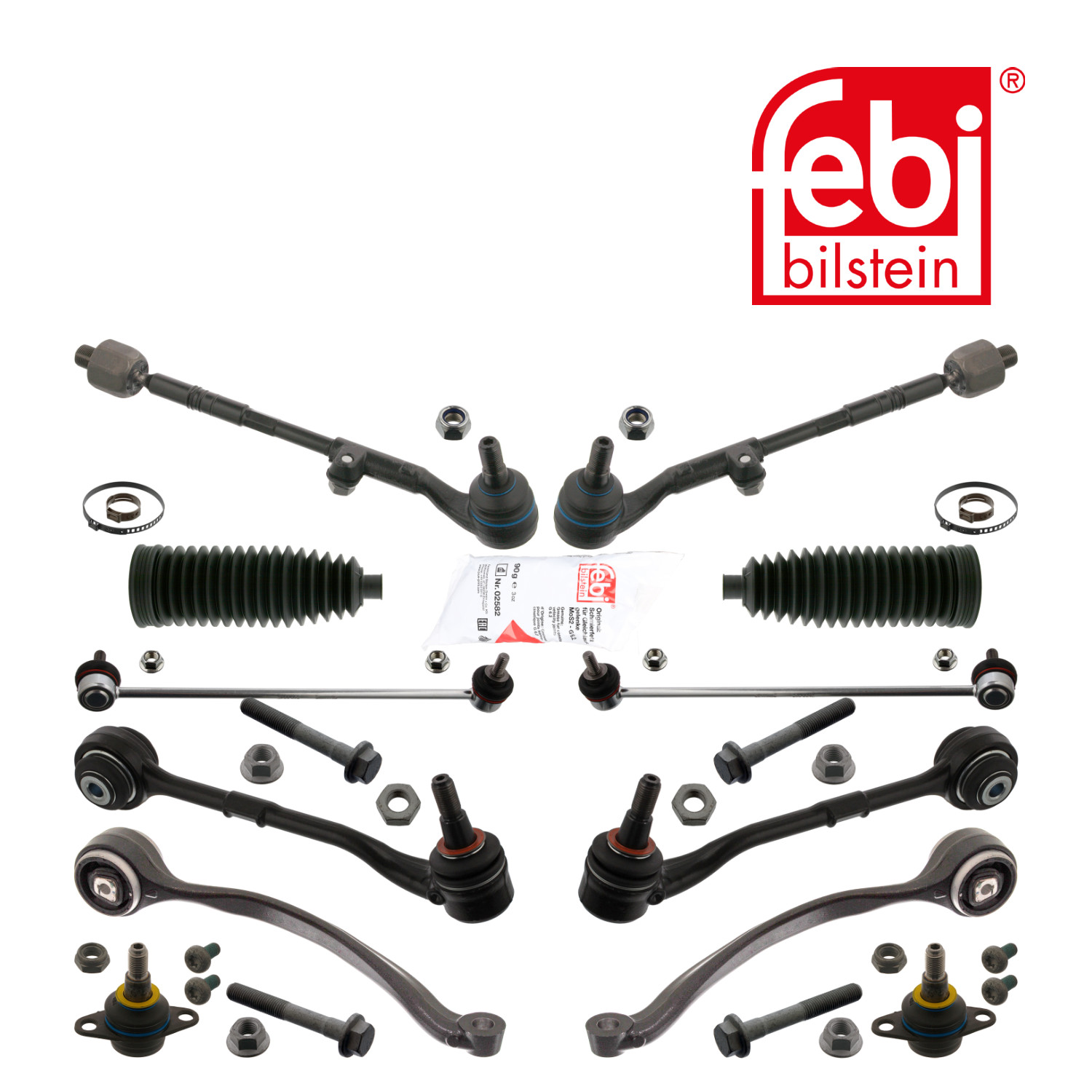 Febi Wheel Suspension Control/Trailing Arm Kit Front Right Steel 46292