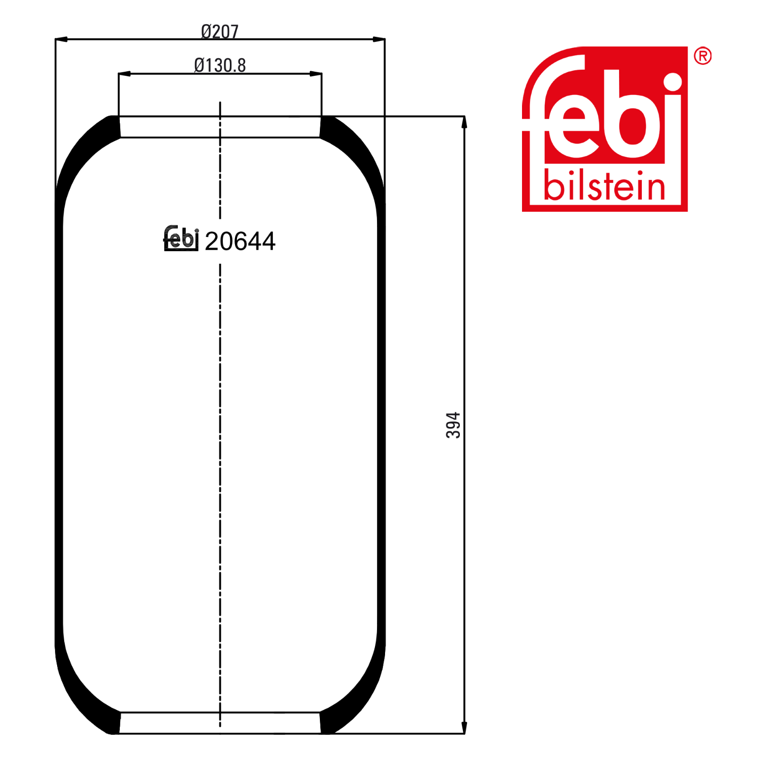 Febi Air Suspension Bellow 207mm 20644