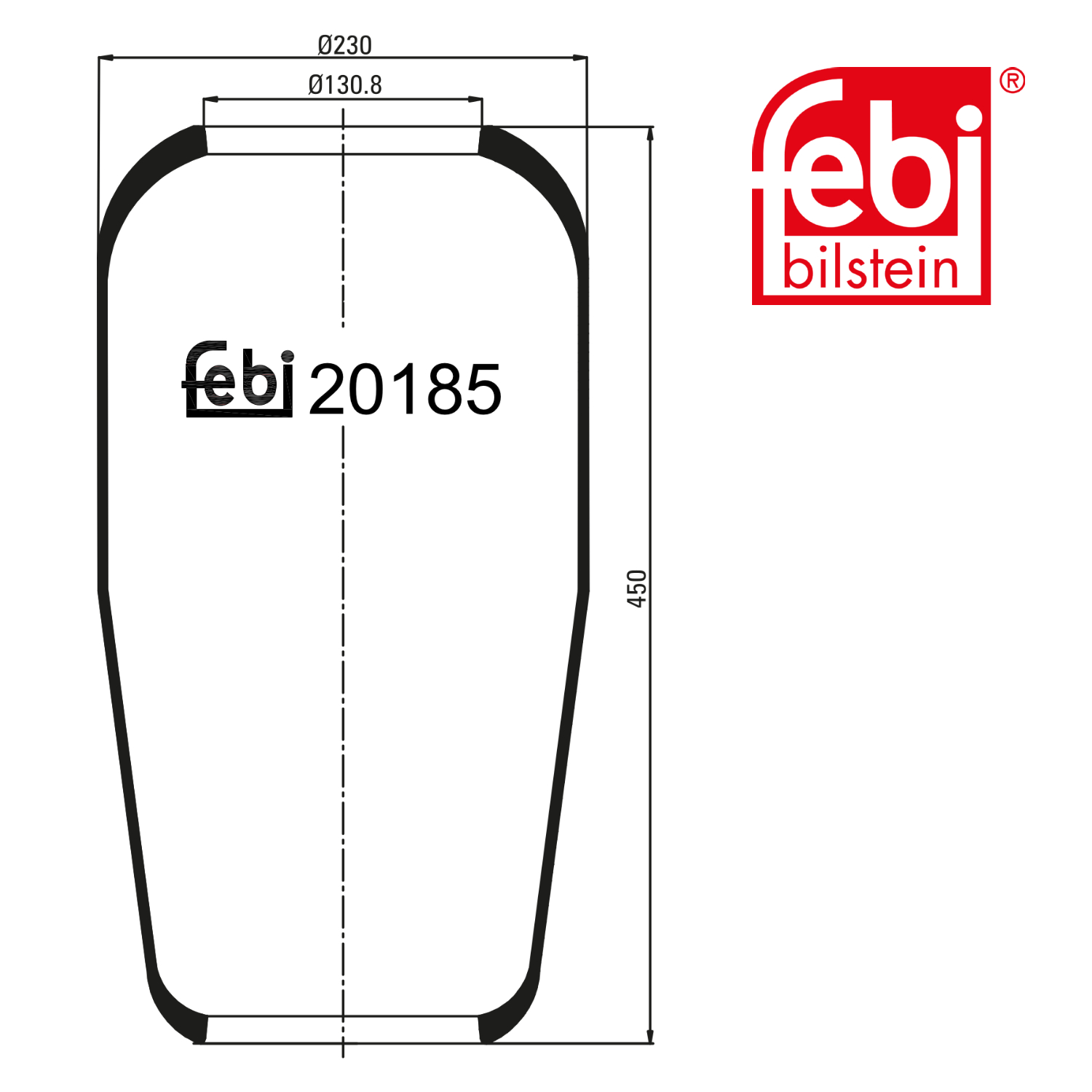Febi Air Suspension Bellow 131mm 20185