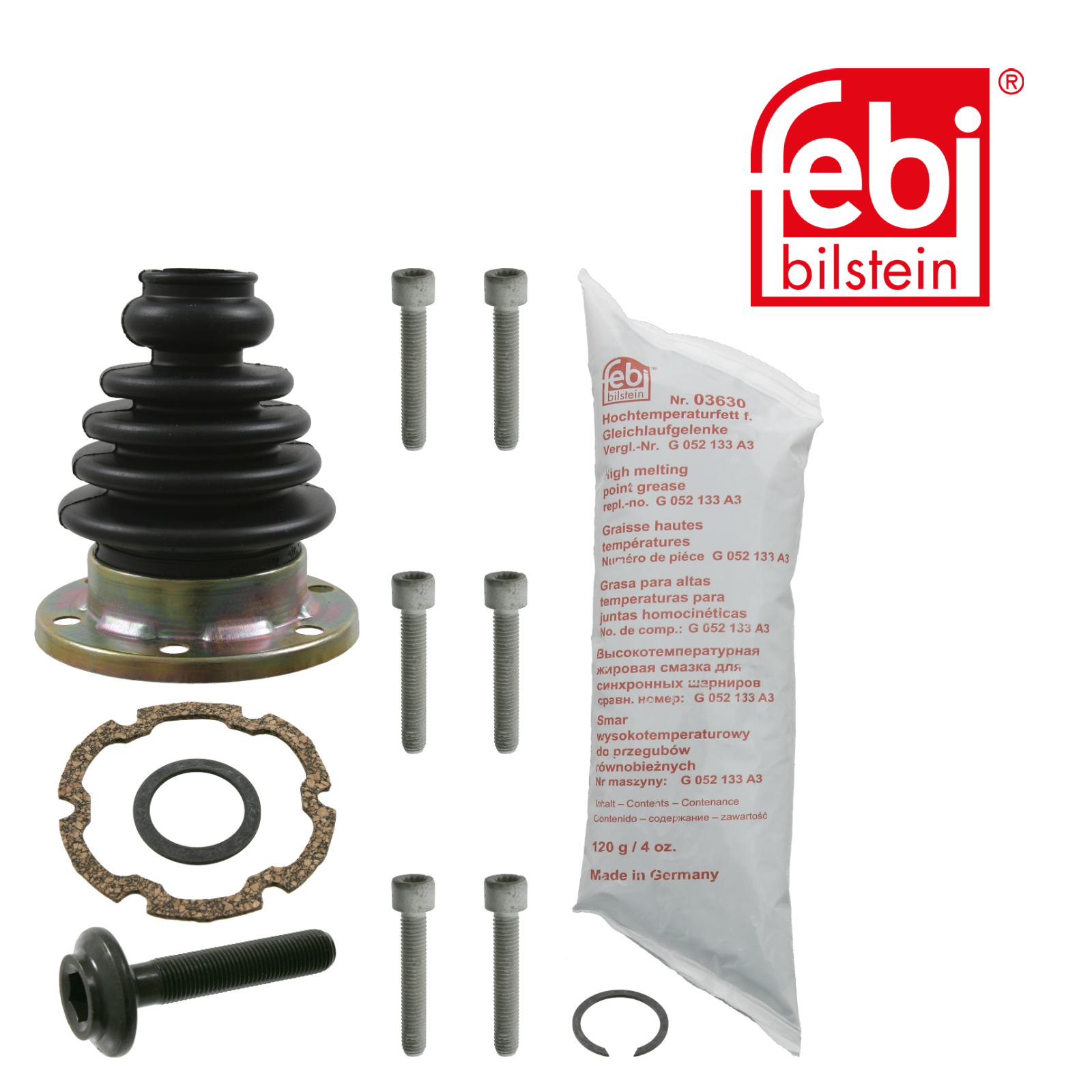 Febi Drive Shaft Bellow Kit transmission sided Rubber 08800