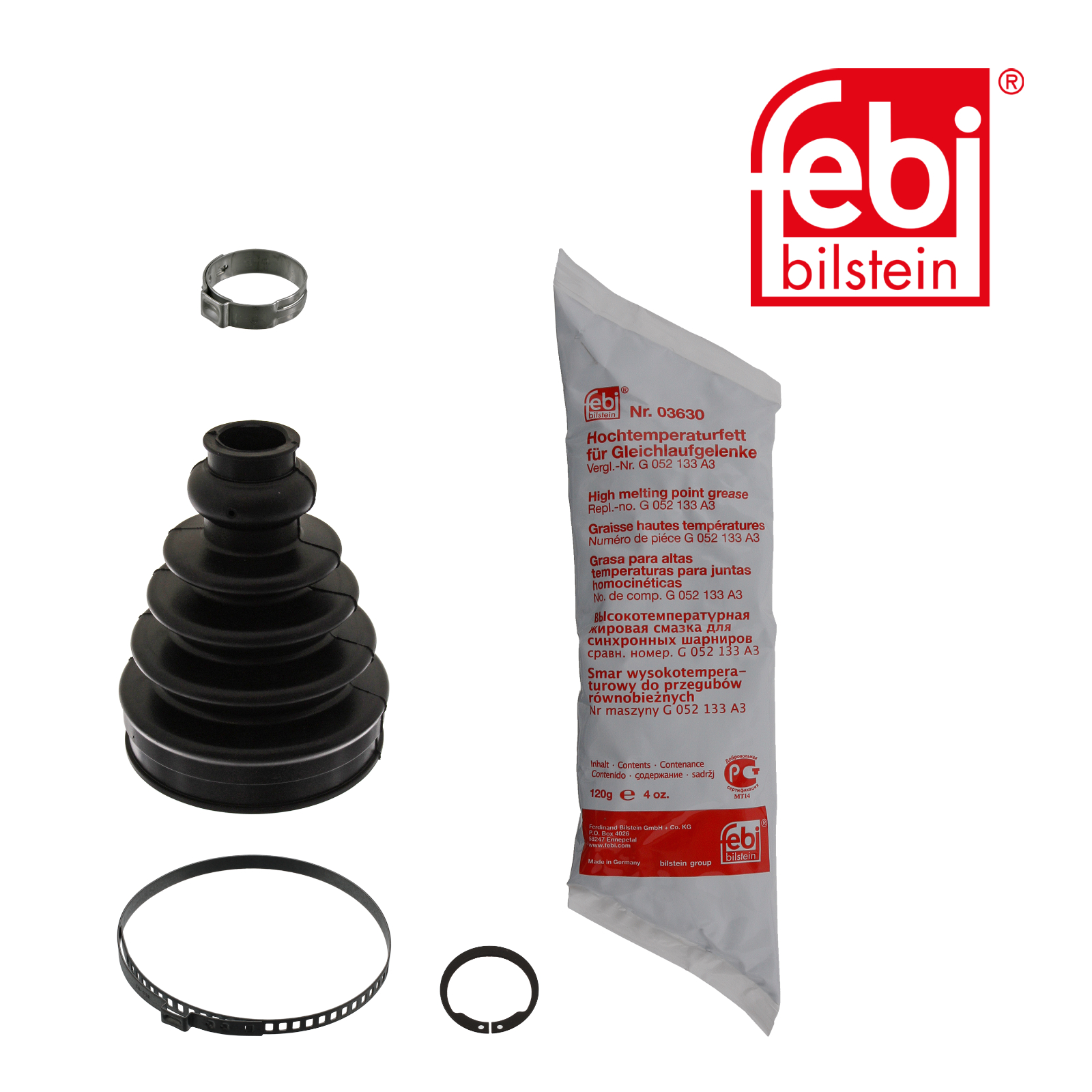 Febi Drive Shaft Bellow Kit transmission sided Rubber 38339