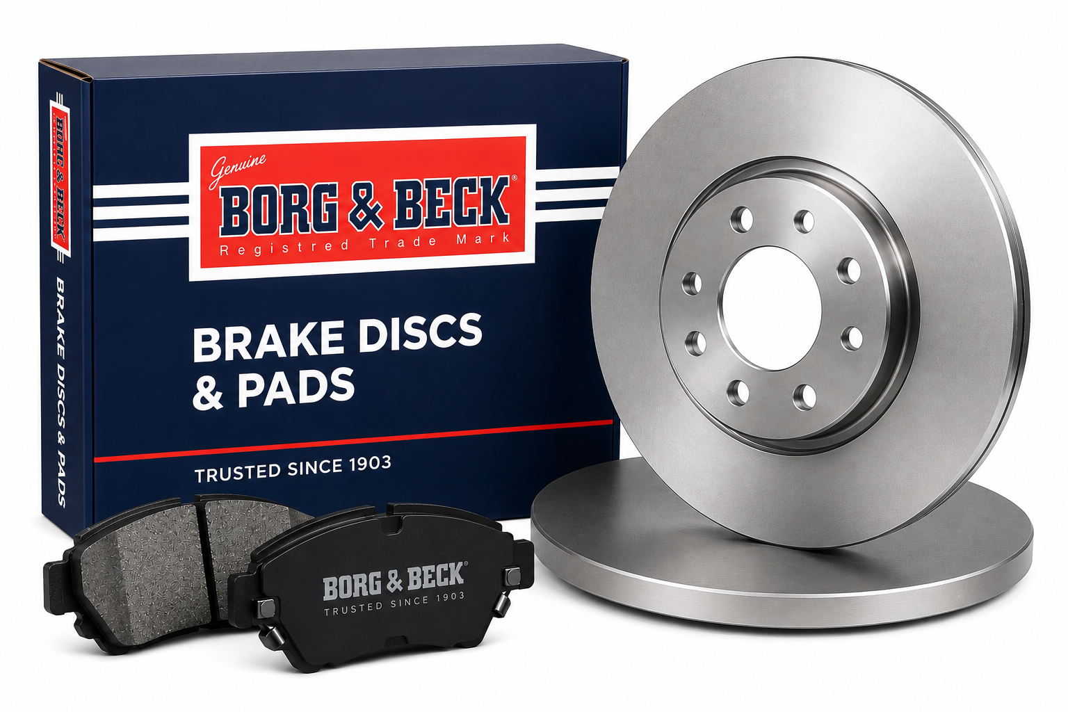 Borg & Beck Rear Brake Solid Discs & Pads fits Peugeot 406 1999-2004 2.0