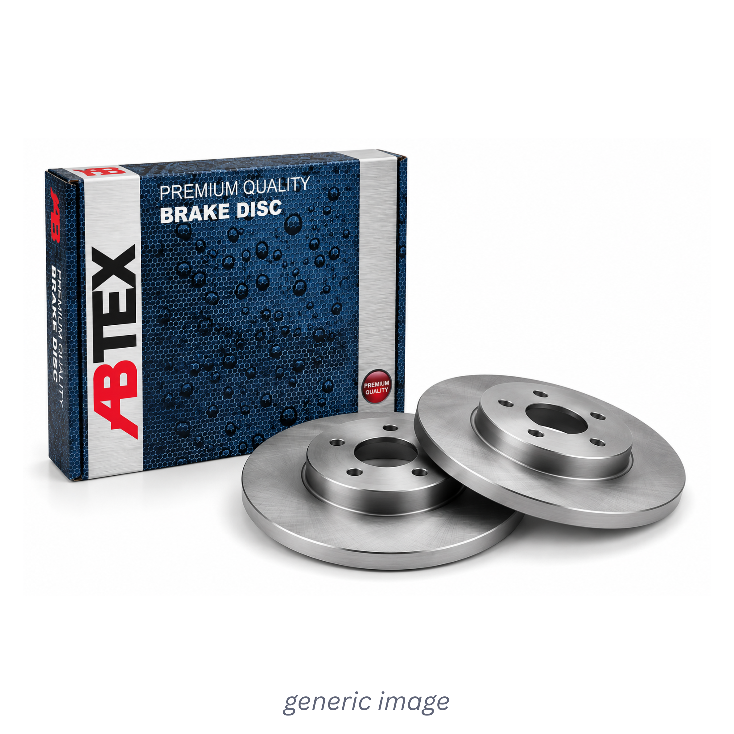 Abtex 2 x Solid Brake Discs fits Toyota Avensis 2008-2018 1.6 1.8 2.0 2.2