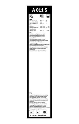 Bosch Aerotwin Wiper Blade Set 550mm + 450mm — A011S fits BMW 1 Sports Hatch