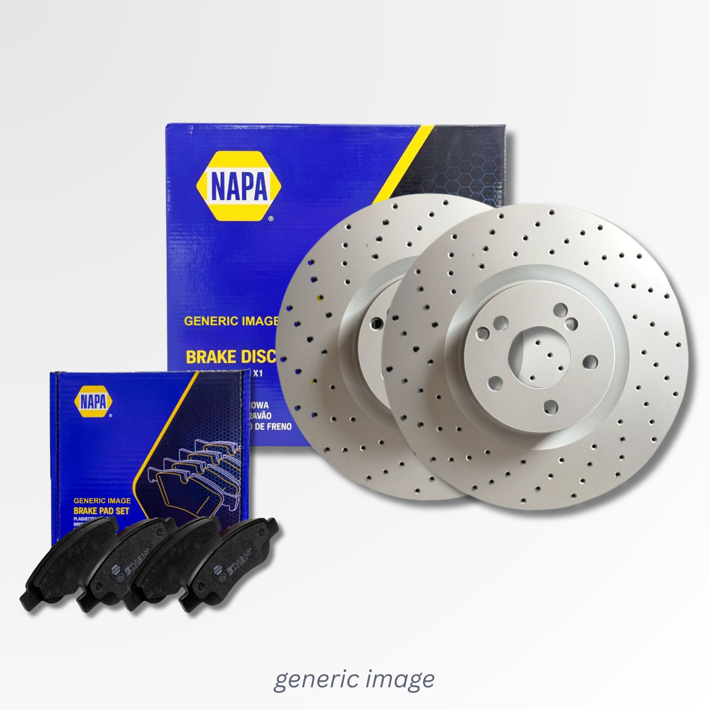 NAPA Front Brake Perforated/Vented Discs & Pads fits Mercedes-Benz Sl 2001-2012