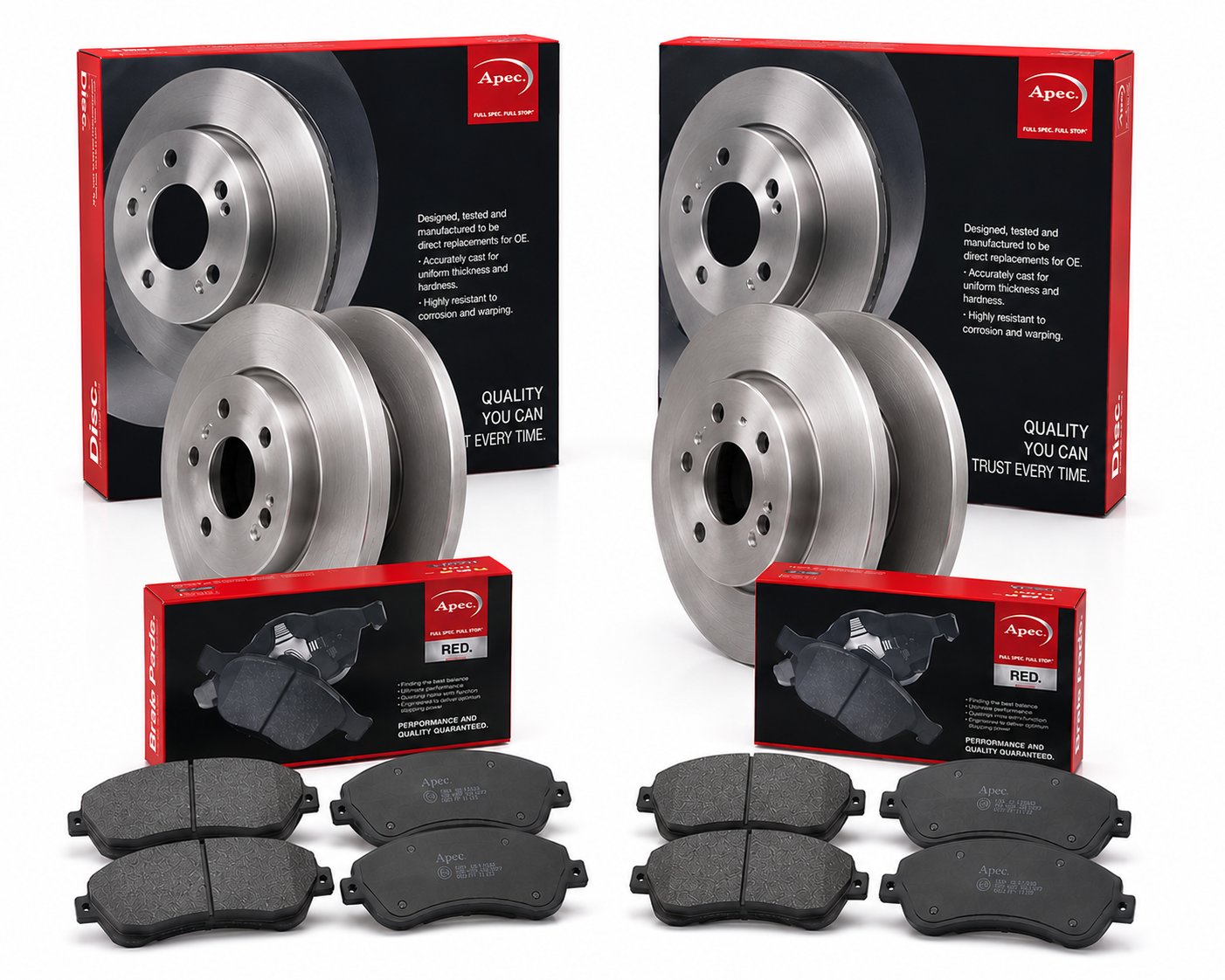 Apec Front Solid & Rear Solid Brake Discs & Pads fits BMW 3 1990-1999