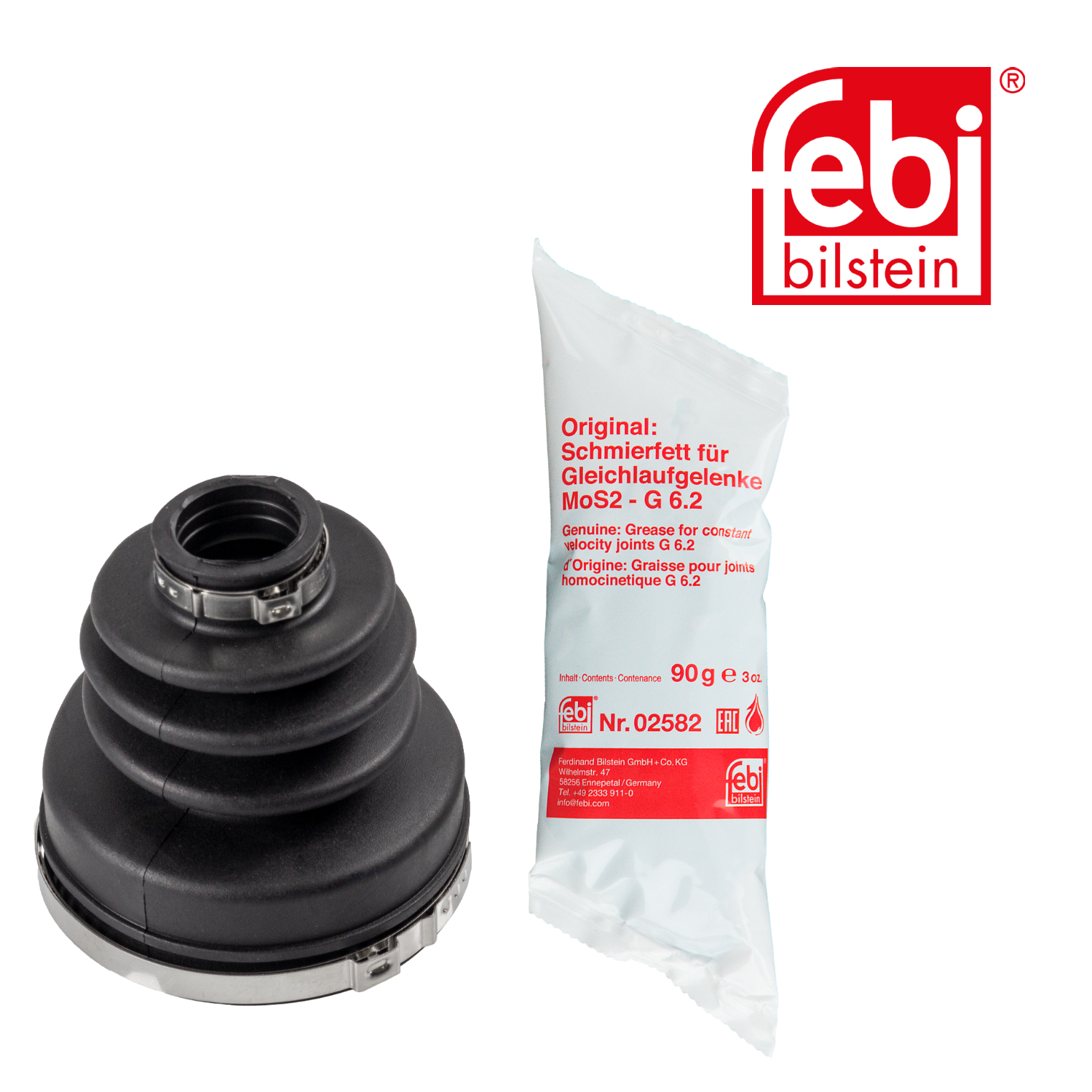 Febi Drive Shaft Bellow Kit transmission sided Rubber 176021