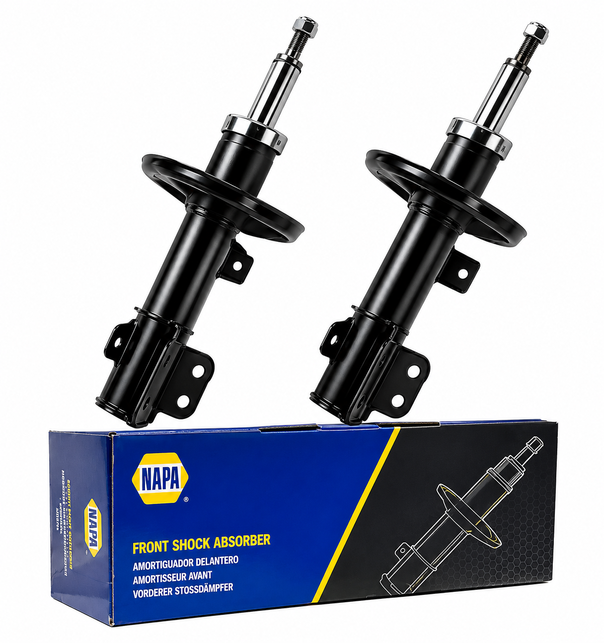 NAPA 2 x Shock Absorbers fits Toyota Hilux VIII Pickup 2015-2021 2.4 2.8