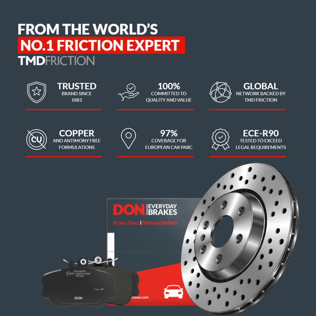 DON 2 x Internally Vented Brake Discs fits BMW 5 2003-2010