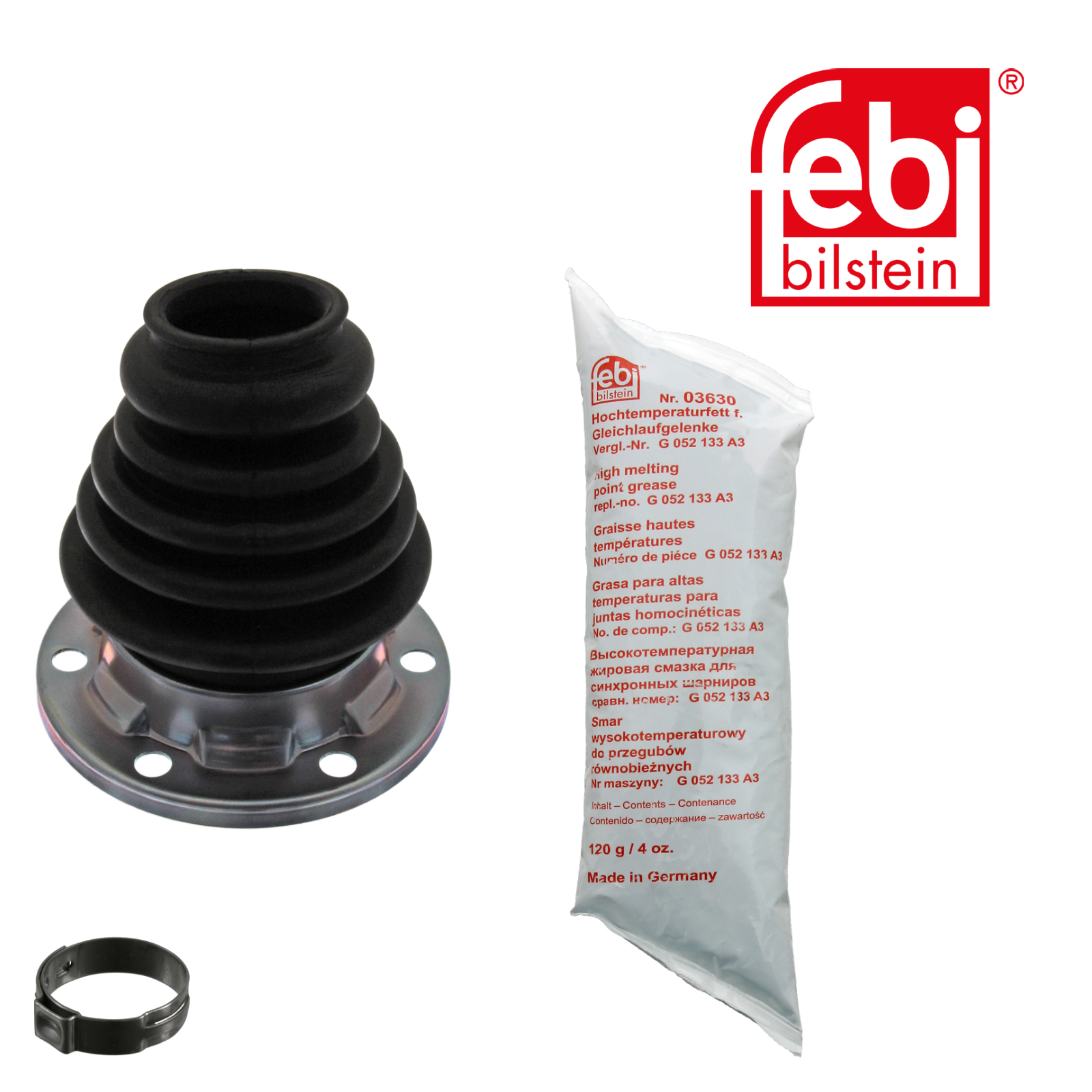 Febi Drive Shaft Bellow Kit transmission sided Rubber 38335