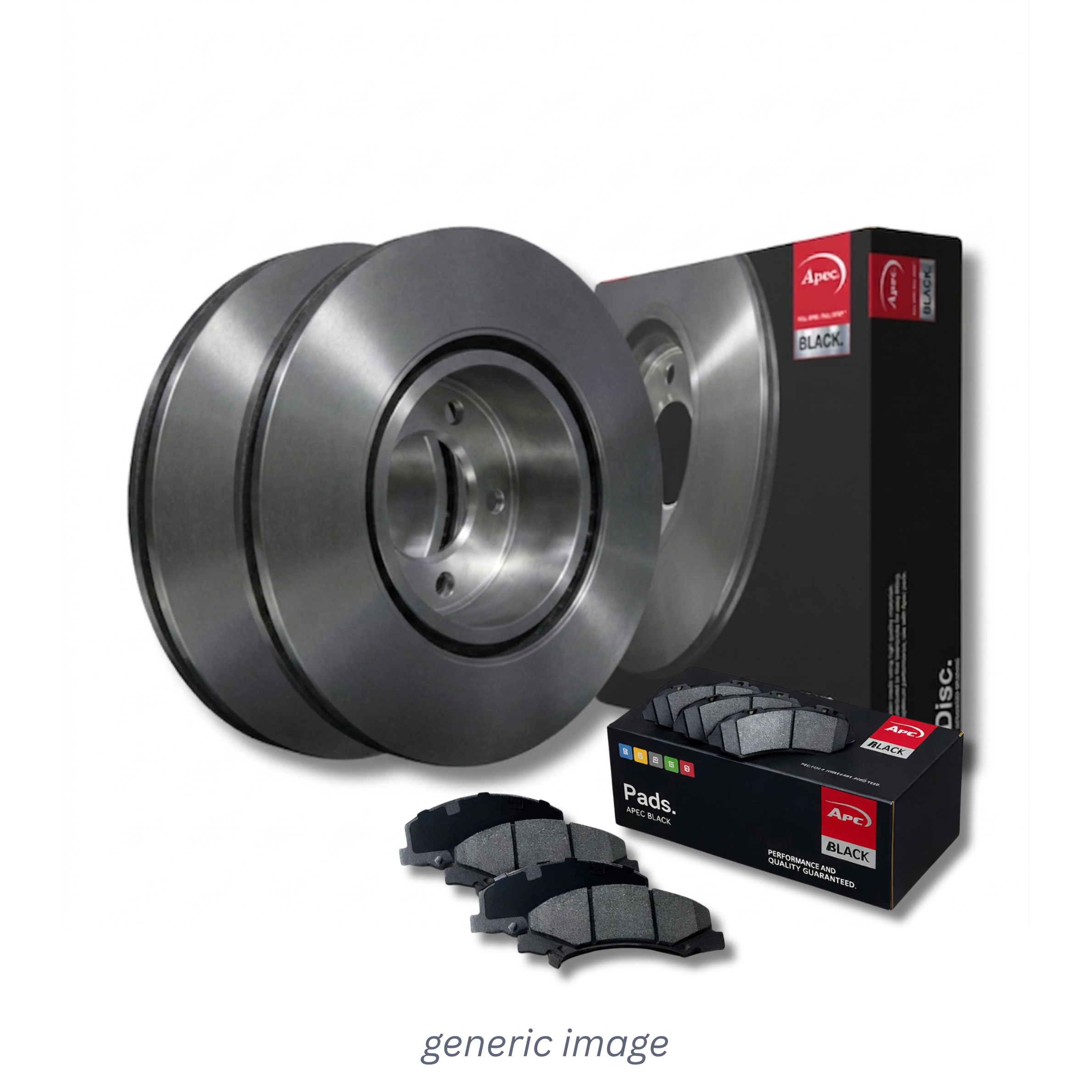 Apec Black Front Brake Vented Discs & Pads fits BMW Z4 Roadster 2009-2016
