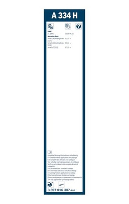 Bosch Aerotwin Wiper Blade 330mm — A334H fits BMW X1 2009-2022