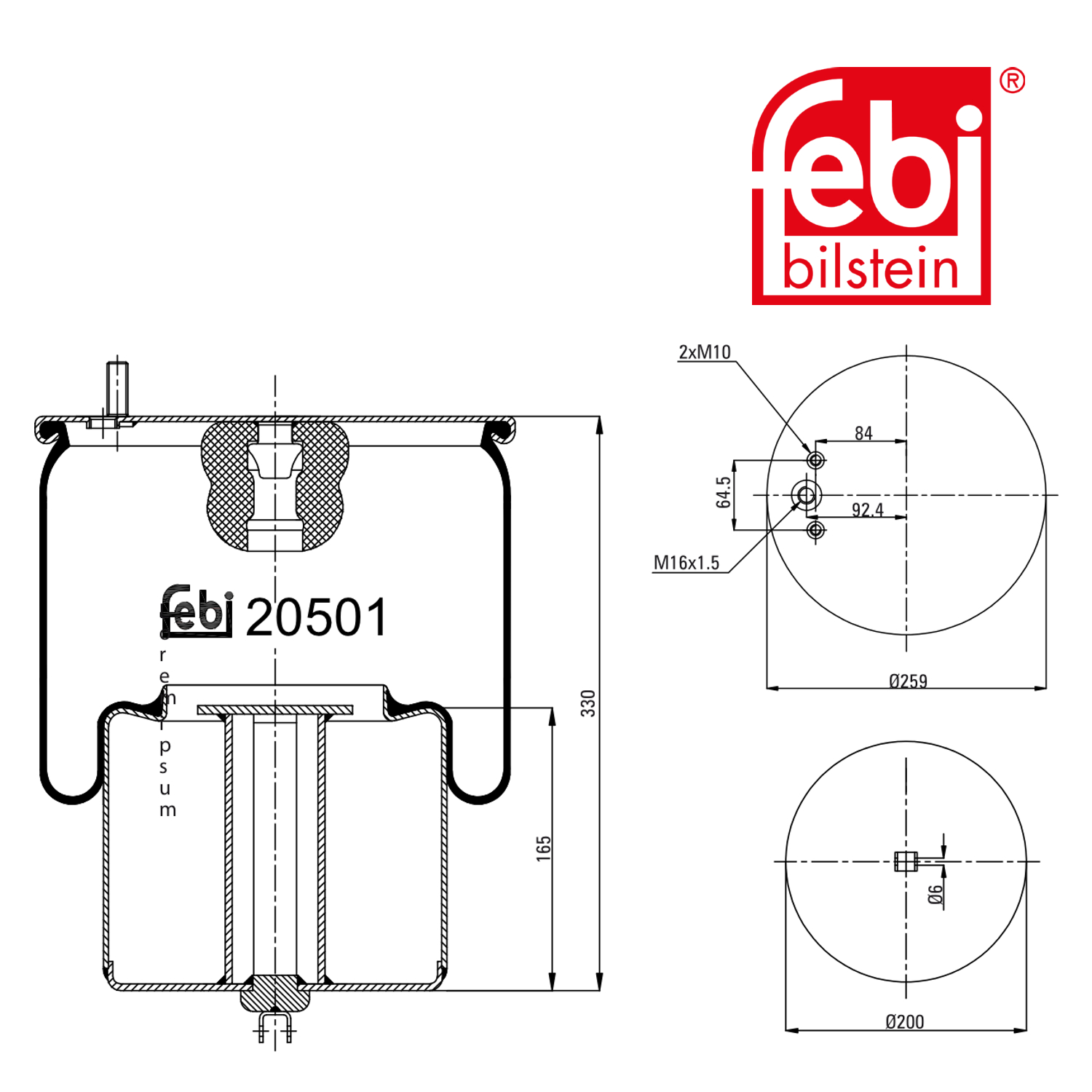 Febi Air Suspension Bellow 20501
