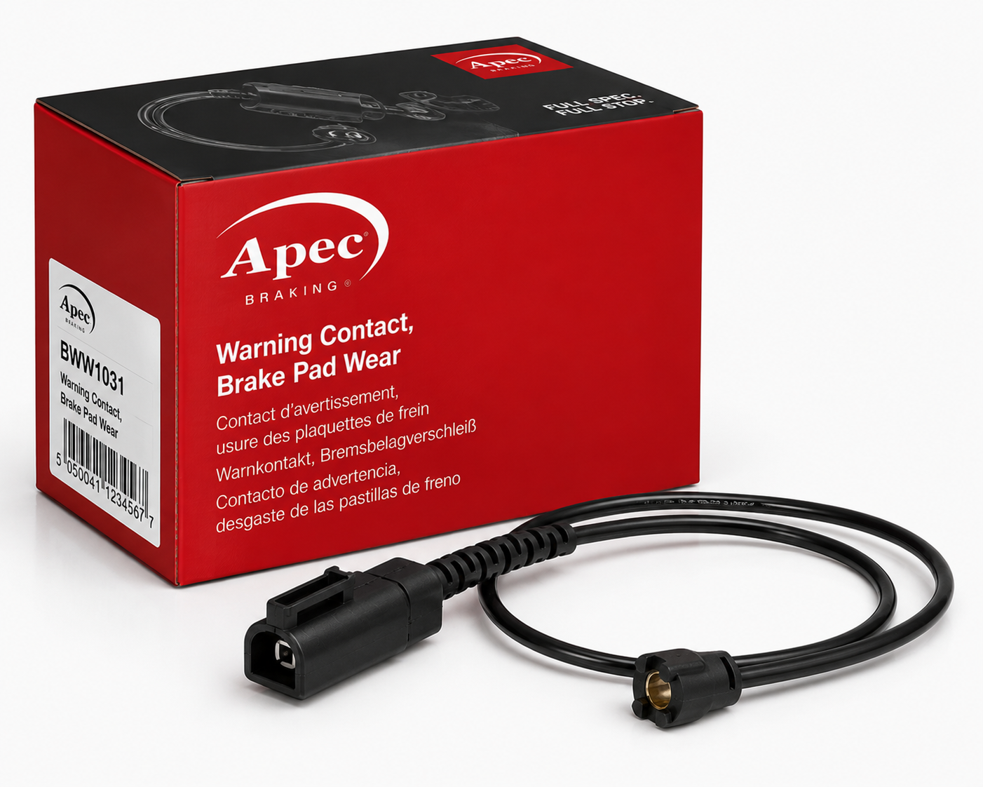 Apec Brake Pad Wear Sensor Rear fits Jaguar F-Pace 2018 on 5.0